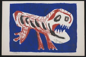 Karel Appel - Cinq lithographies en couleurs met tekst van Hugo Claus, zeer kleine oplage! kopen? Bied vanaf 7500!