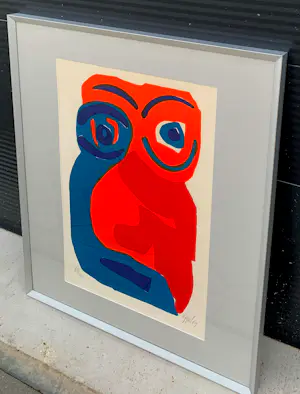 Karel Appel - Ingelijste kleurenlitho: Happy face - 1969 kopen? Bied vanaf 799!