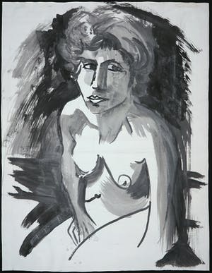 Joe Wols - Aquarel op papier, Dame naakt kopen? Bied vanaf 1!