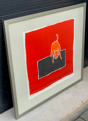 Hans Innemee - Ingelijste zeefdruk: poes - 2001 kopen? Bied vanaf 149!