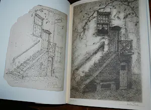 Anton Pieck - De Trap (Montfoort) 1916 - ets in bruin - een van de eerste afdrukken kopen? Bied vanaf 350!