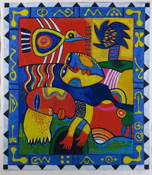 Clemens Briels - Zeefdruk op papier, Des Caribean - Ingelijst (Groot) kopen? Bied vanaf 150!