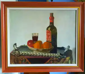 Coen van Oven - Stilleven met wijn en fruit verkauft für € 175!