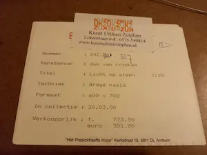 Jan van Krieken - Licht op steen kopen? Bied vanaf 50!