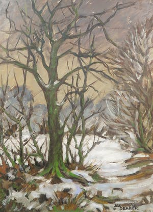Jan Dekker - Olieverf op hardboard, Winterbos, Ingelijst kopen? Bied vanaf 1!