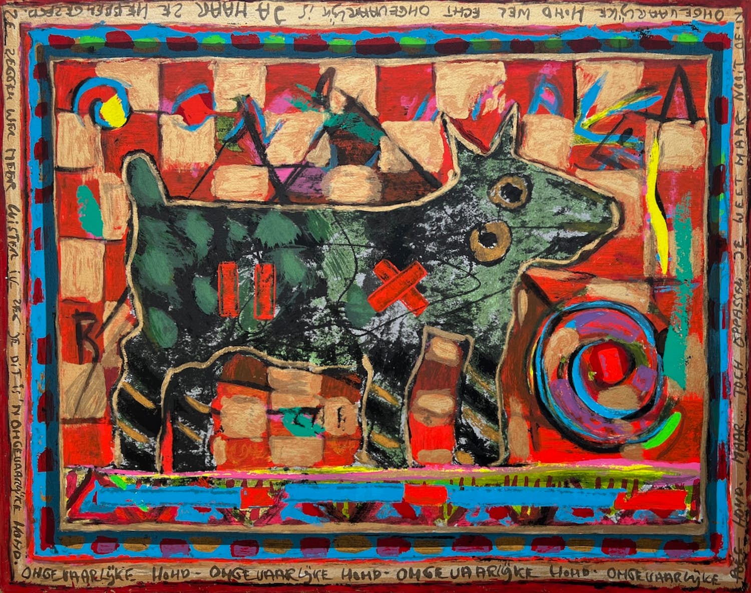 Eric Toebosch - handgesigneerde zeefdruk | 'Ongevaarlijke hond'| 1993 kopen? Bied vanaf 1!