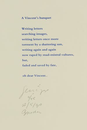 Geertjan van Oostende - Zeefdruk, A Vincent's Banquet - Ingelijst (Groot) kopen? Bied vanaf 40!