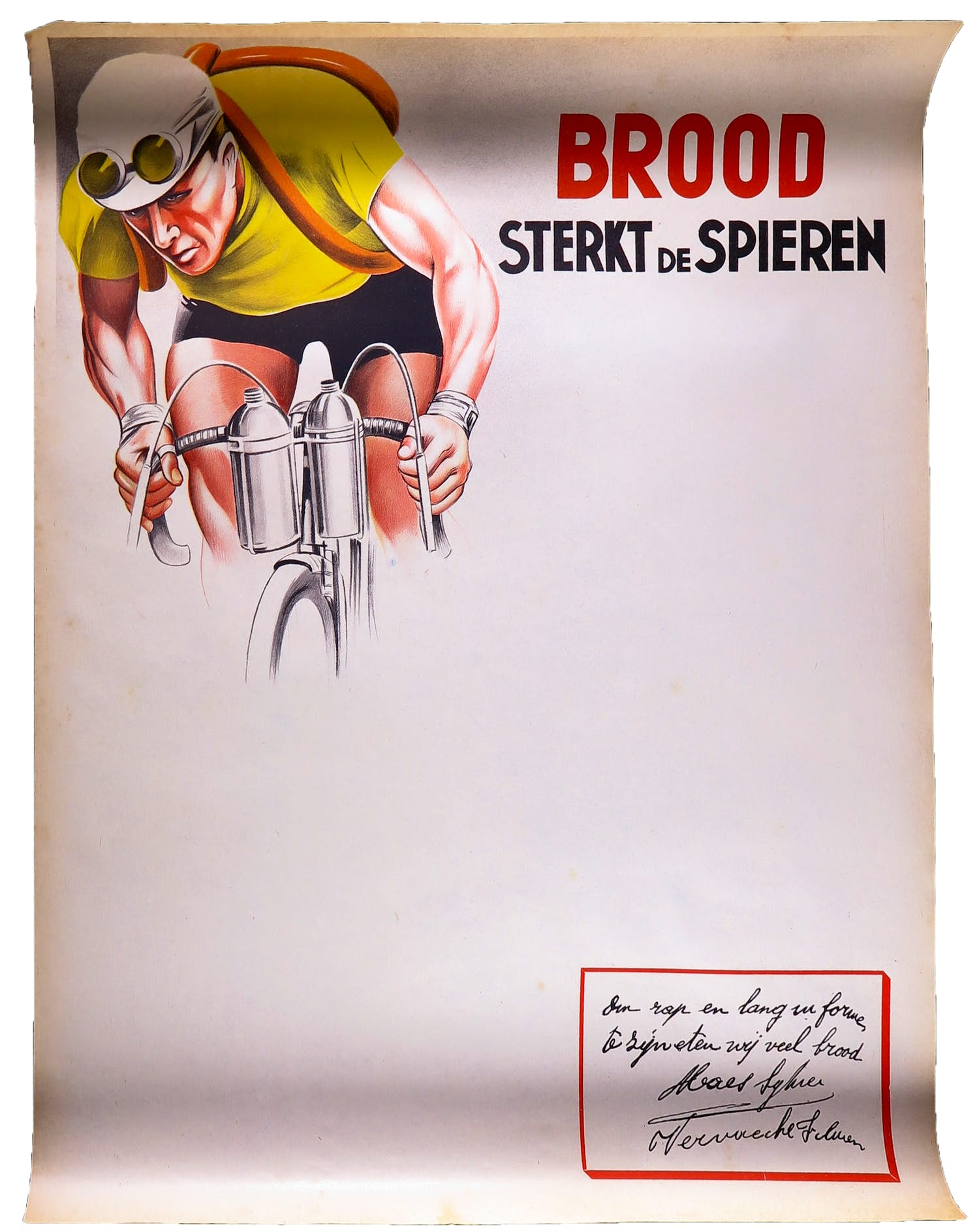 Niet of onleesbaar gesigneerd - Affiche, Brood sterkt de spieren kopen? Bied vanaf 1!