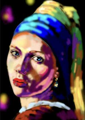 Peter Klashorst - Het meisje met de Parel (naar Johannes Vermeer) verkocht voor € 1!