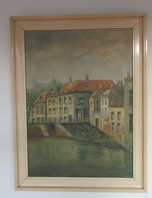 Niet of onleesbaar gesigneerd - Stadsgezicht (mogelijk Haarlem) kopen? Bied vanaf 10!