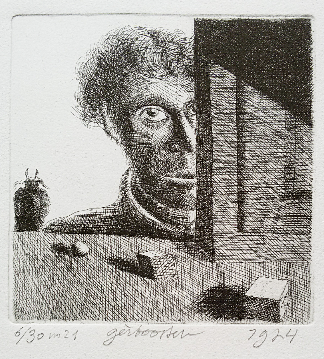 Ger Boosten - Zelfportret, ets kopen? Bied vanaf 30!