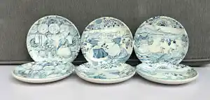Royal Boch - Boch Belgium Delfts - Kleine bordjes (6) verkocht voor € 20!