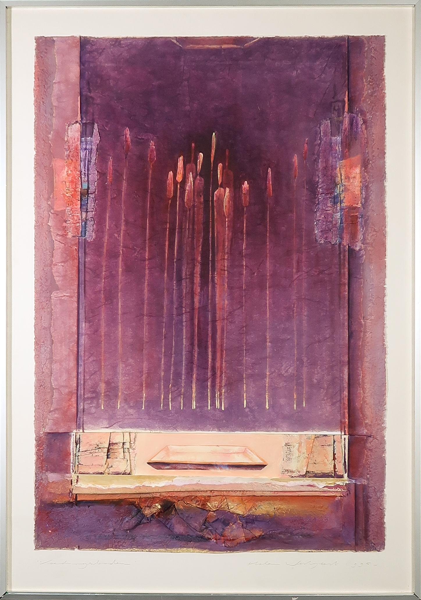 Helen Westgeest - Gouache en collage op geschept papier, Voedingsbodem - Ingelijst kopen? Bied vanaf 40!