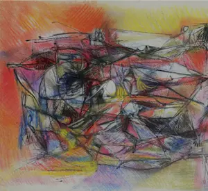 Silvin Bronkart - Prächtige, farbenfrohe abstrakte Komposition aus dem Jahr 1957 kopen? Bied vanaf 650!