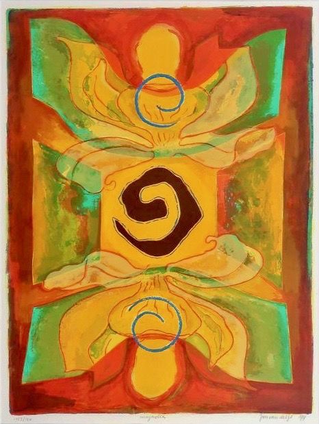 Jan van Delft - Magnolia - In mooi passe-partout en in houten Barth lijst kopen? Bied vanaf 1!