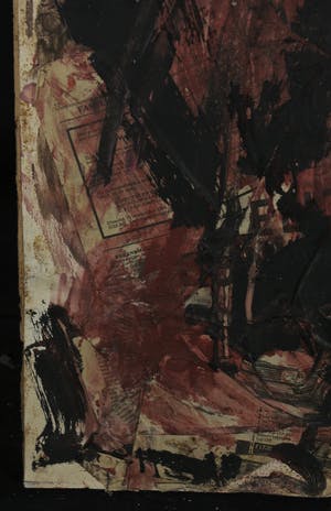 Martin Peulen - Gemengde techniek op (kranten)papier, Zonder titel kopen? Bied vanaf 10!