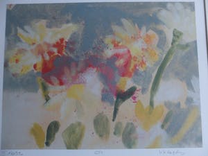 Viviane Klagsbrun - Zeefdruk. Stilleven met bloemen . kopen? Bied vanaf 20!