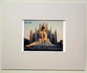 Christo - Project Wrapped Monument,Vittorio Emanuele , Milan -artcard handgesigneerd kopen? Bied vanaf 45!