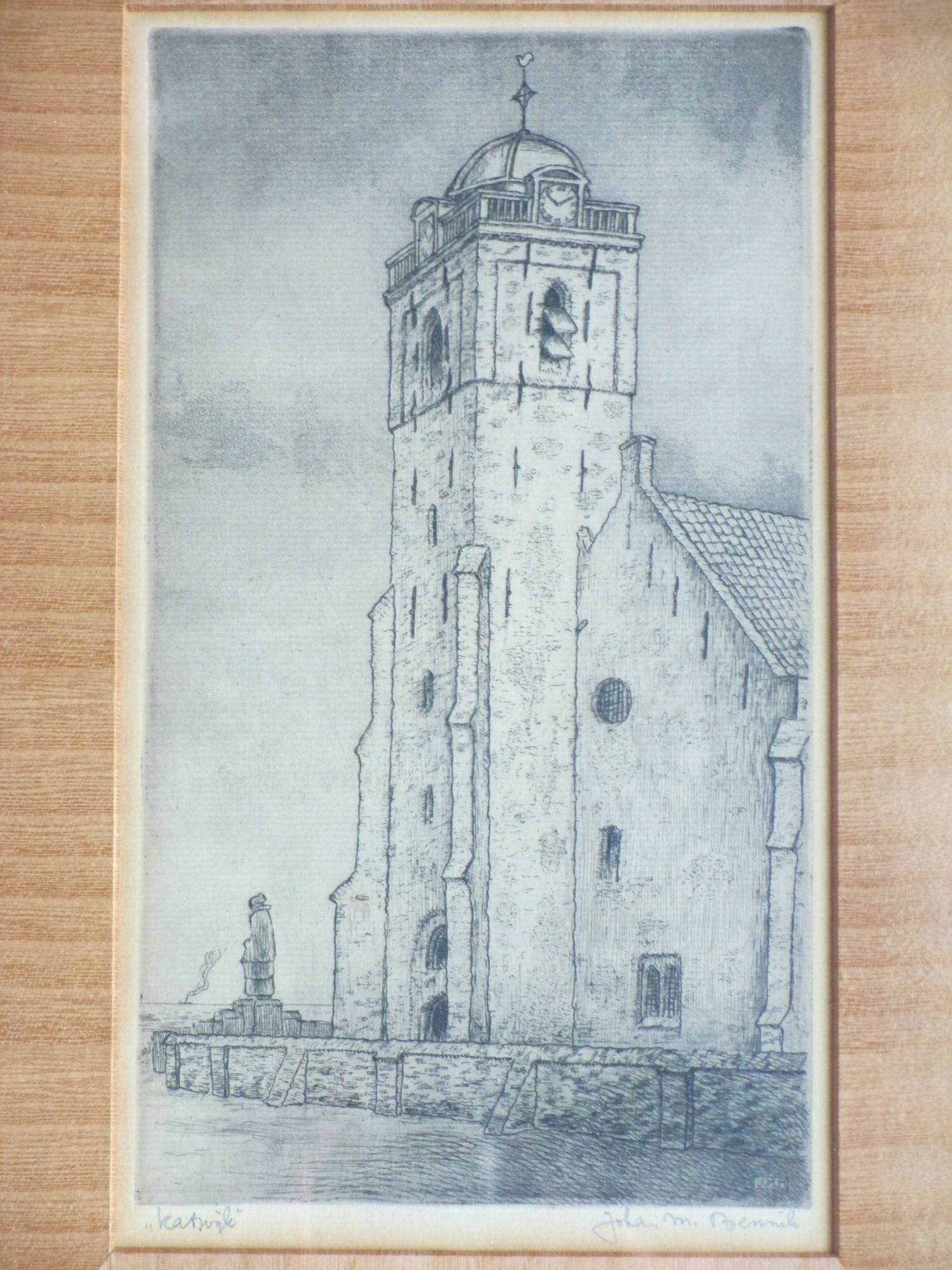 Johan Marie Bennik - Andreaskerk Katwijk - Ets kopen? Bied vanaf 65!