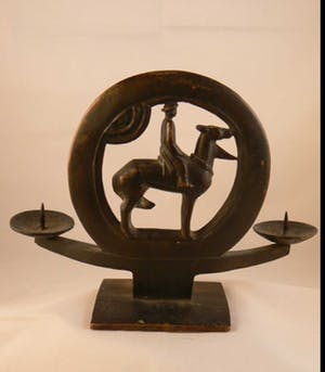 Brons (Onbekend) - Kandelaar Ruiter te paard kopen? Bied vanaf 45!