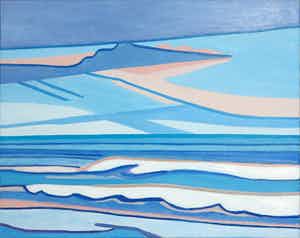 Paul Overhaus - Olieverf op doek, Wolken bij zee verkocht voor € 100!