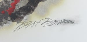 Bert Braam - Gemengde techniek op karton en papier, Lot van twee abstracte composities kopen? Bied vanaf 1!