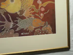 Wiji Hartono Kabul - Batik op zijde , Vissen – Ingelijst, 72 x 71 cm kopen? Bied vanaf 150!