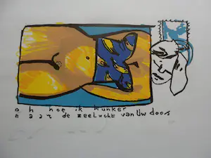 Herman Brood - Zeefdruk: Oh hoe ik hunker kopen? Bied vanaf 285!