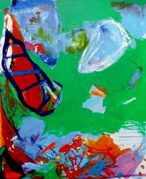 Jan van Diemen - Zeefdruk: tennisspeler - 1995 verkocht voor € 45!