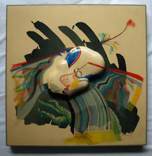 Joop Jongbloed - Gemengde techniek , Bellen blazen – 60 x 60 cm – 1981 kopen? Bied vanaf 150!