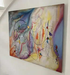 Justus Dick Bakhuizen van den Brink - Kleurrijk, abstract werk kopen? Bied vanaf 200!