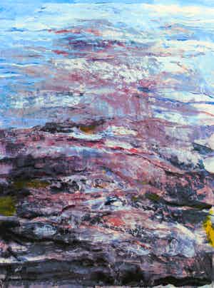 Kees van Bohemen - Ingelijste zeefdruk: zeegezicht - 1982(Groot werk!) verkocht voor € 295!