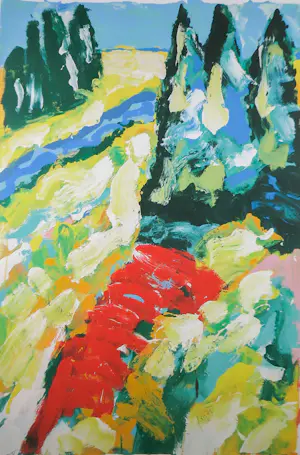 Jan Cremer - Zeefdruk, Landschap X/XV - Ingelijst kopen? Bied vanaf 400!