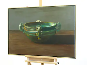 Cornelis de Koning - Olieverf op doek , Bronzen watervat - Lijst, 73 x 103 cm kopen? Bied vanaf 500!