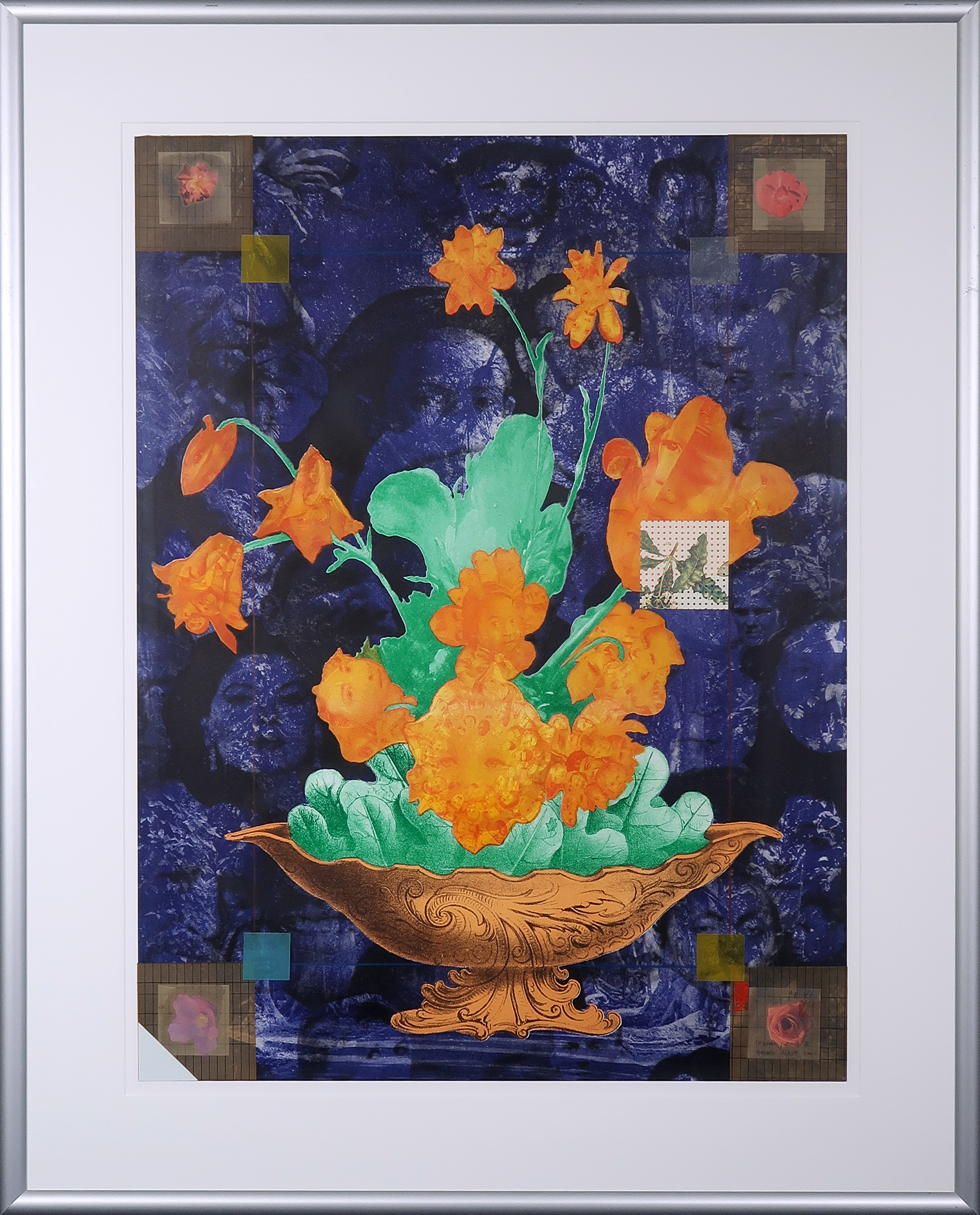 Harald Vlugt - Collage en litho, Human Jungle II - Ingelijst  verkocht voor € 40!