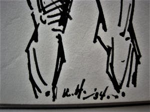 Kees Heynsius - Karikaturale omstreeks 1930 gemaakte (2) Inkt tekeningen "Boxers" kopen? Bied vanaf 43!