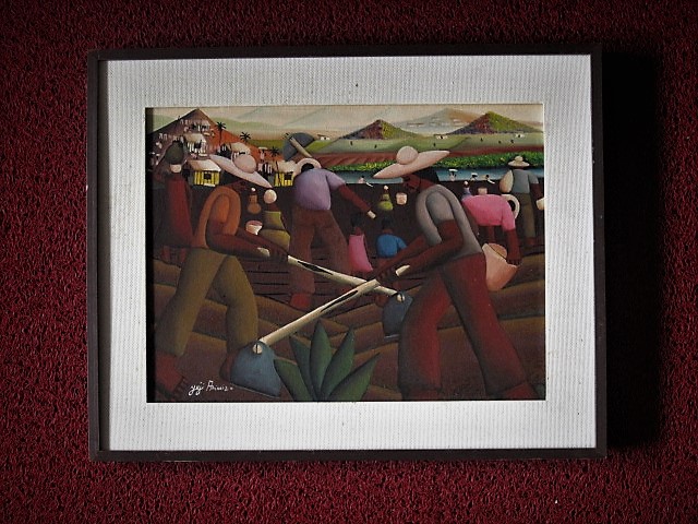 Niet of onleesbaar gesigneerd - Brazilie Naïeve Kunst "Boeren op het land bij de Iguaçu rivier" gesigneerd kopen? Bied vanaf 1!