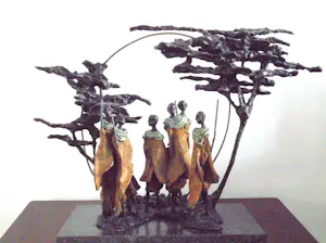 Marianne Houtkamp - "Ochtendgloren".Kapitaal beeld met pracht patina. kopen? Bied vanaf 4750!