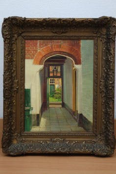 Leo Ponse - olieverf op doek - "doorkijkje naar hofje" kopen? Bied vanaf 170!