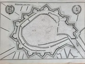 Caspar Merian - "Middelburg". kopen? Bied vanaf 50!