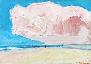 Paul Overhaus - Acryl op canvas, Rose Wolk verkocht voor € 1!