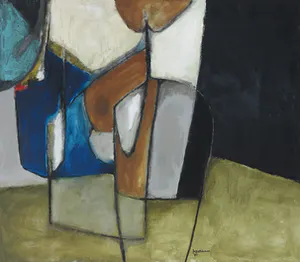 Jos Schimmer - Olieverf op doek, De speelman - Ingelijst (Groot) kopen? Bied vanaf 1!