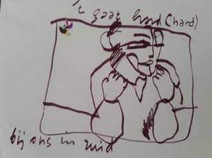 Herman Brood - tekening 't gaat hard, ingelijst kopen? Bied vanaf 170!