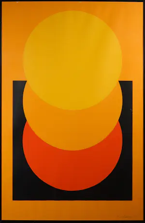 Cyril Lixenberg - Zeefdruk, Geometrische compositie - Ingelijst kopen? Bied vanaf 60!