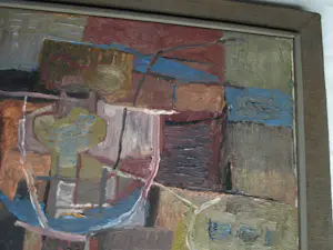 Kor Heemsbergen - Olieverf op doek, Abstracte voorstelling - 1960 - Ingelijst kopen? Bied vanaf 150!