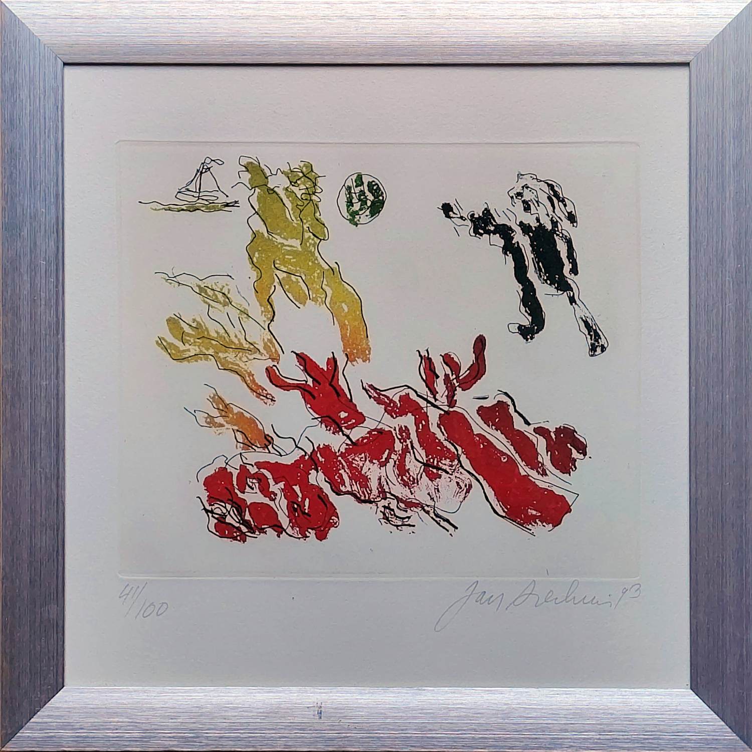 Jan Sierhuis - kleurets - Zonder Titel 41/100 - 25695 kopen? Bied vanaf 75!