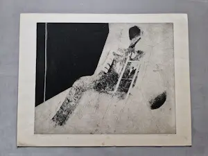Jan Hoving - Groningen - monochrome ets&aquatint "figuur op stoel" zeer kleine oplage (5) kopen? Bied vanaf 42!