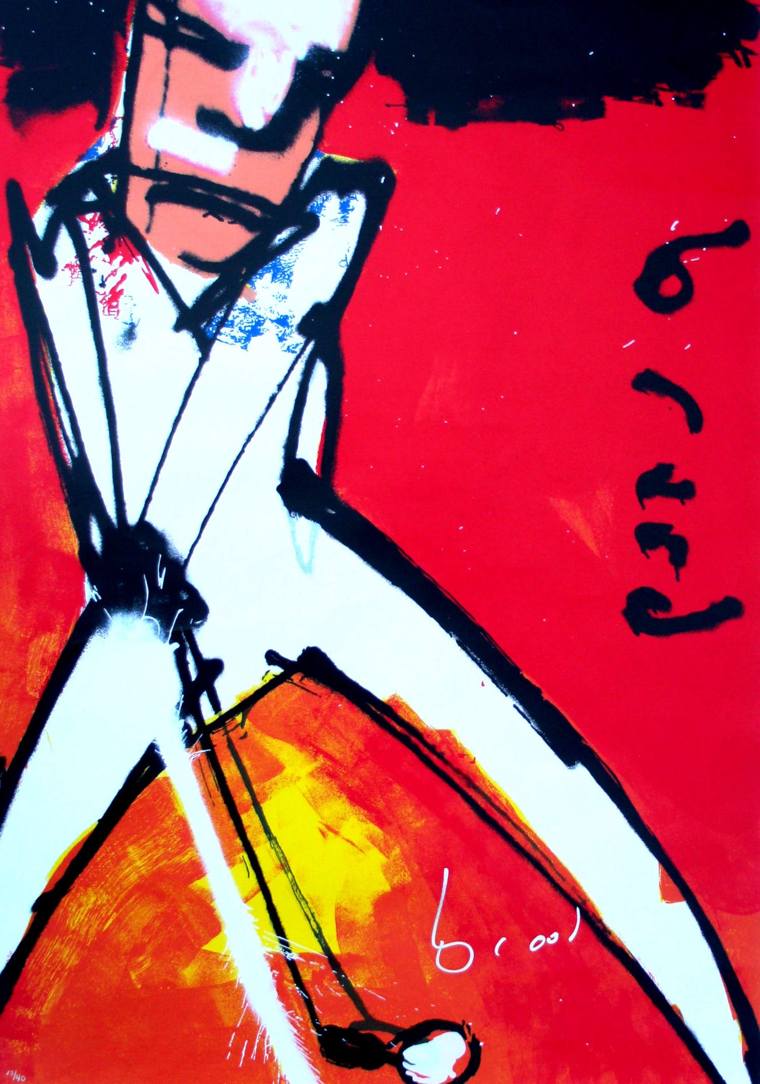 Herman Brood - Zeefdruk op linnen: "golf" kopen? Bied vanaf 599!