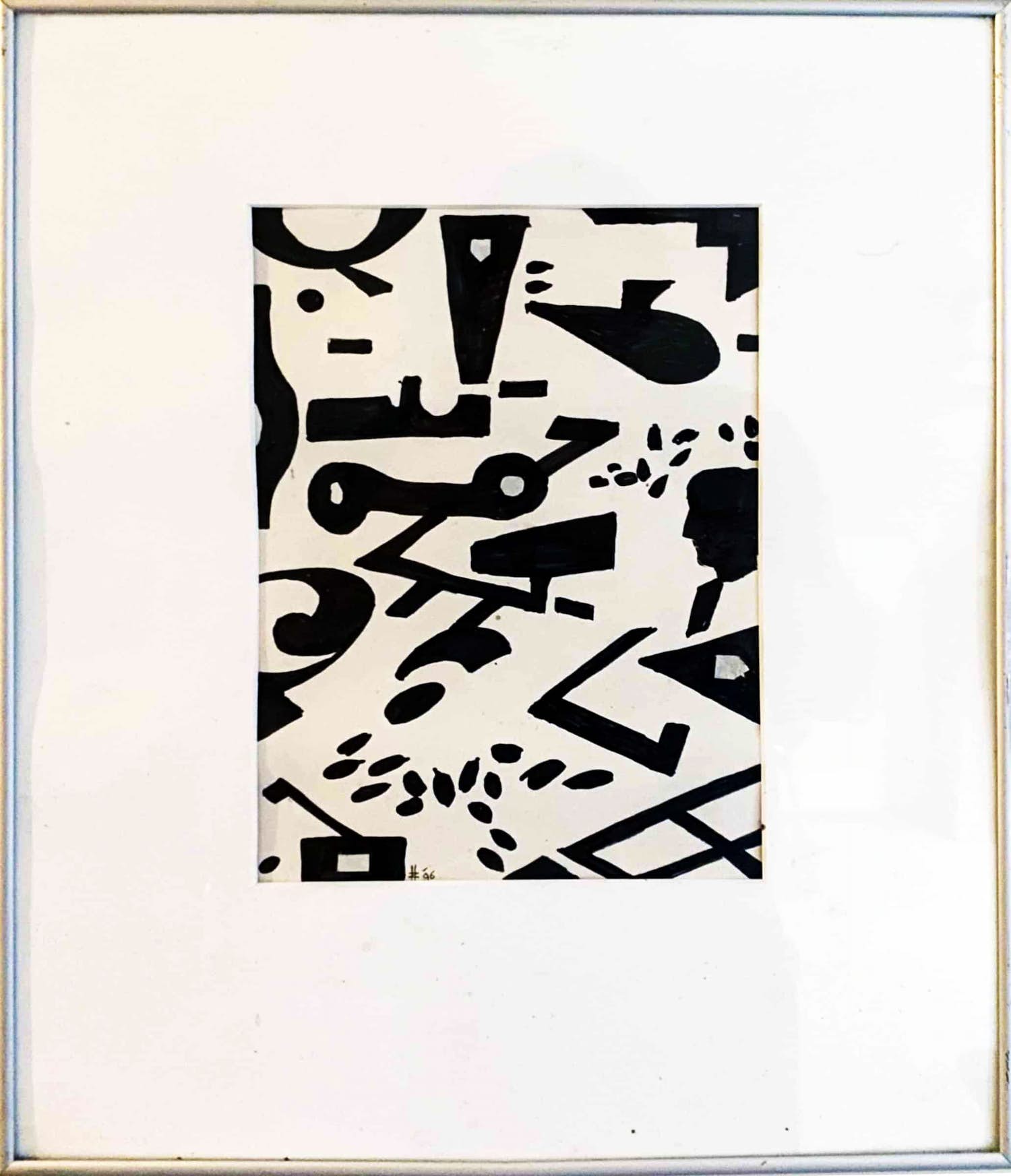 Henk Zweerus - "Hedwig" - pentekening, handgesigneerd, gedateerd, in lijst verkocht voor € 45!