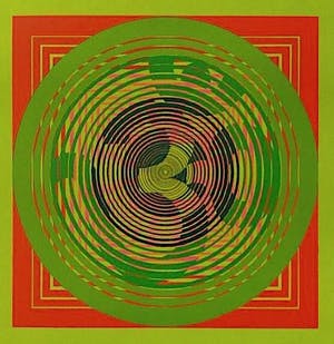 Srivastava Narendra - Indrukwekkend geometrisch werk in bijzondere kleurstelling kopen? Bied vanaf 1!